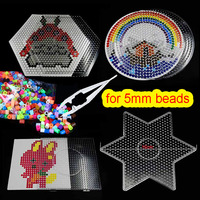 Big Hama Beads 5mm Square Round Templates Large Pegboards Board for Hama Fuse Beads Circle Puzzle Template for Educational Toys