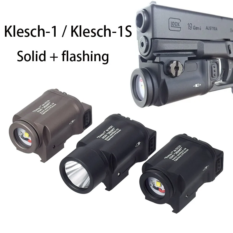 Tactical  Airsoft Zenitco KLESCH-1 1S GEN.2.0 Flashlight Metal LED Hunting Rifle Weapon Scout Light Fit 20mm Picatinny Rail