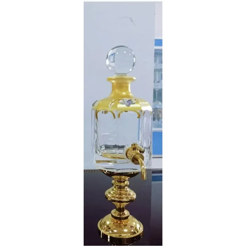 New Design Glass Perfume Bottle Decanter Display Oil Glass Bottle with Faucet
