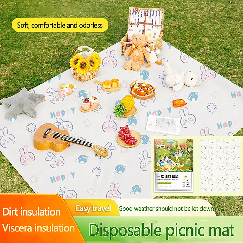 Disposable Picnic Mat Thickened Dirt Proof Outdoor Moisture Mat For Two Waterproof And Oil-proof Beach Lawn Campsite Mat