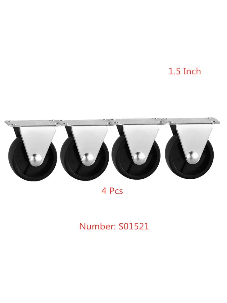 

4 Pcs/Lot 1.5 Inch Black PP Directional Caster Diameter 40mm Light Shelf Roller Children's Bed Drawer Wheel