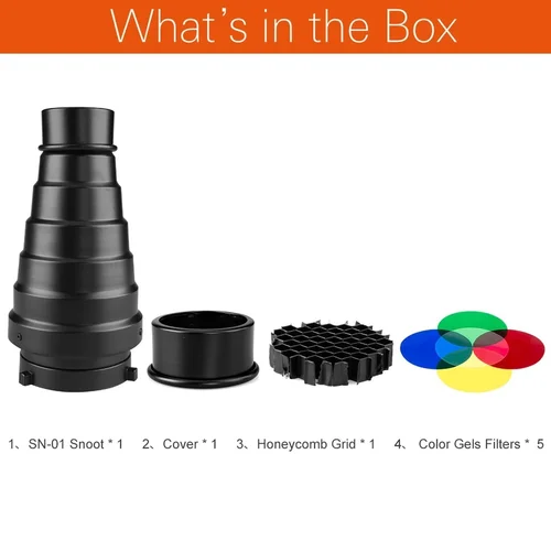 Imagen 2 del producto GODOX SN-01 Bowens montaje grande Snoot fotografía estudio Flash accesorios de luz para Godox S-Type DE300 SK400 II