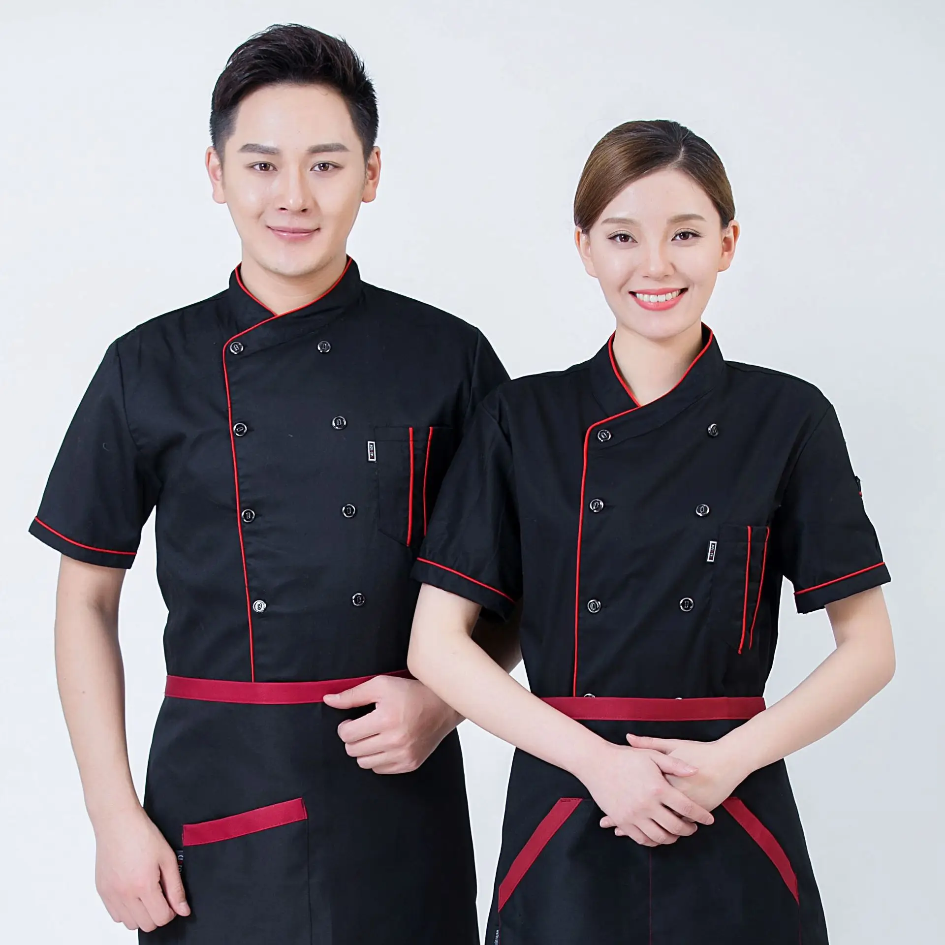 Restaurant Hotel Chef Uniform Unisex Short Long Sleeve Breathable Kitchen Workwear Catering Service Outfit