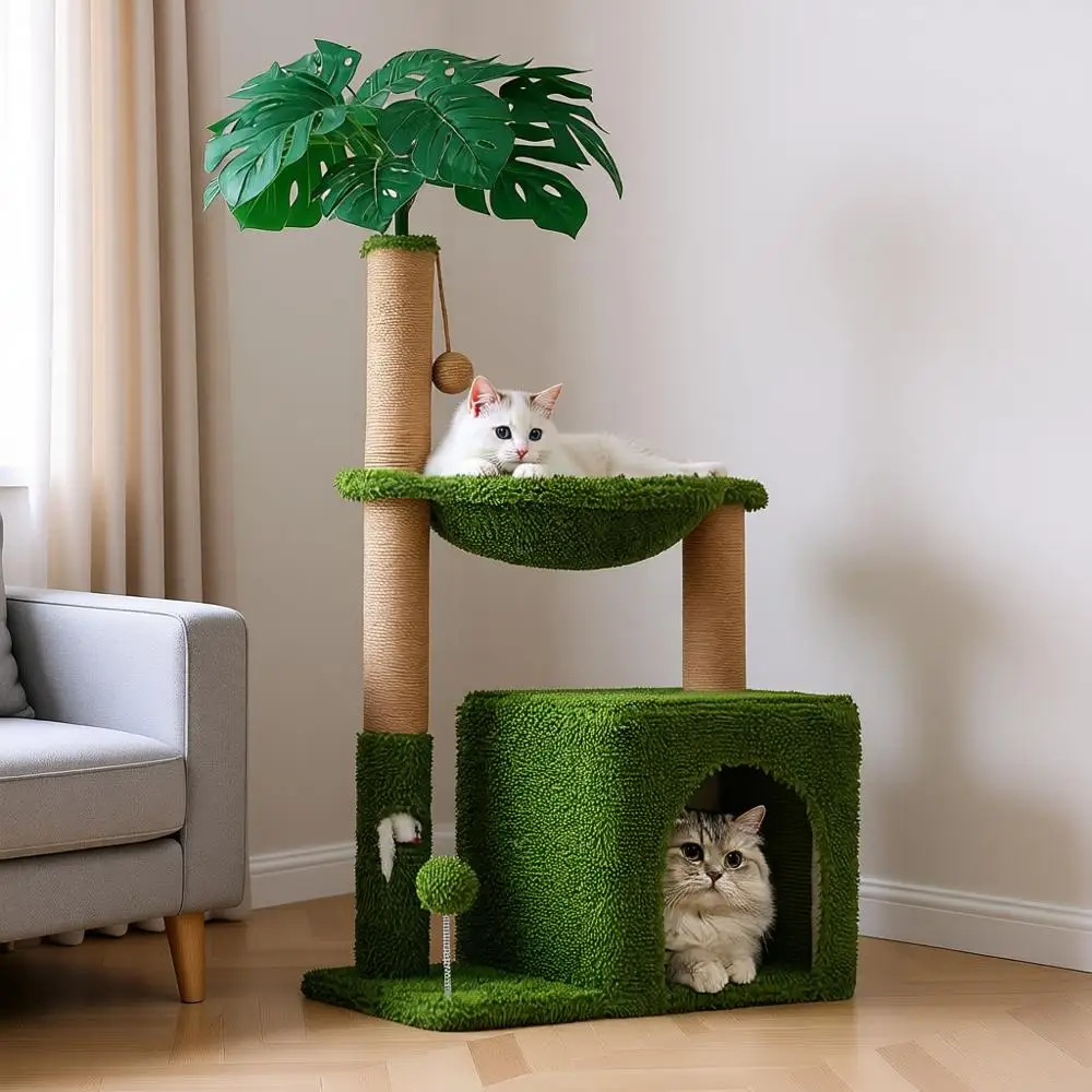 

Дерево для кошек 37 в 1 с лежанкой, гамаком и игрушечным мячиком