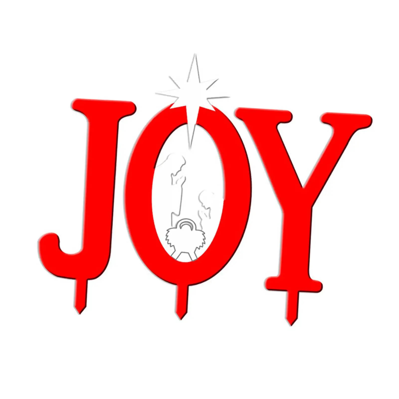 Outdoor Joy Nativity Set Holiday Weather Resistant Xmas Decorations Yard Decor Joy Sign for Patio Walkway Courtyard Lawn Balcony