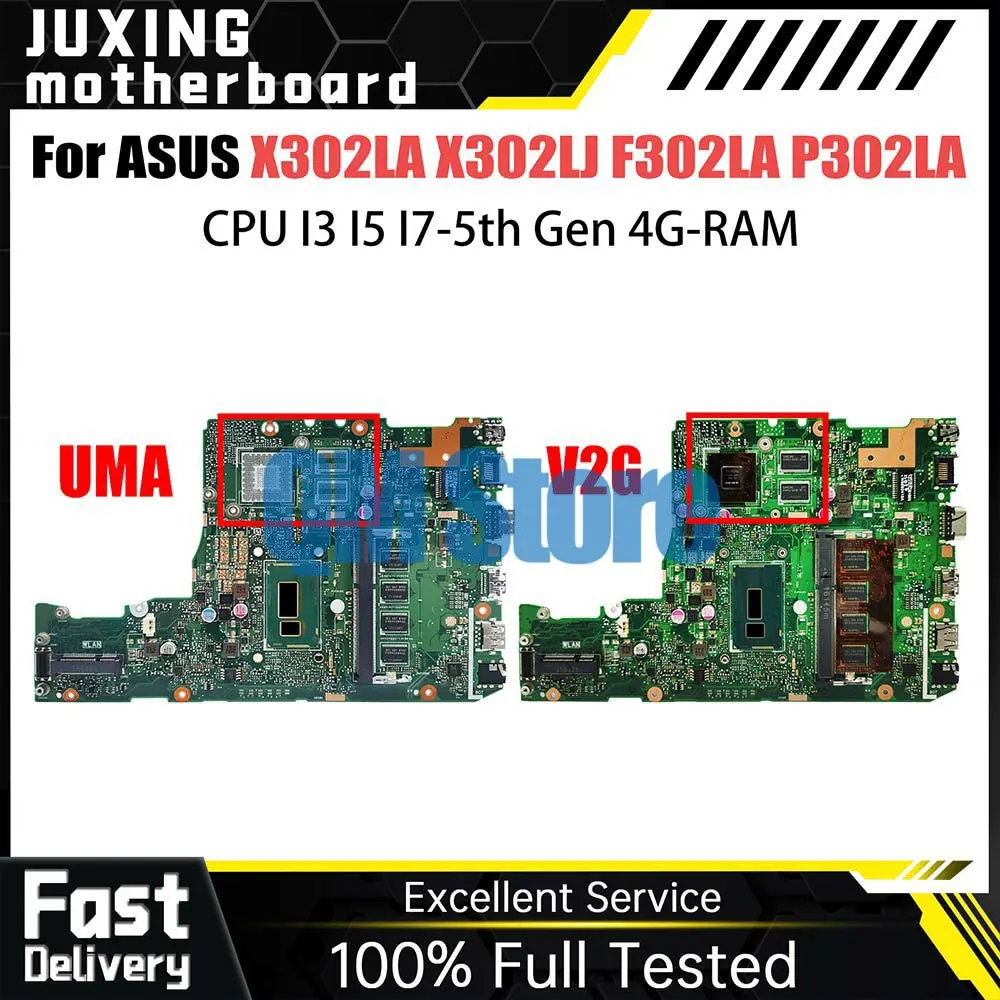 

X302LA Laptop Motherboard For ASUS X302LJ F302LA P302LA F302LJ P302LJ Notebook Mainboard CPU I3 I5 I7-5th Gen 4G-RAM