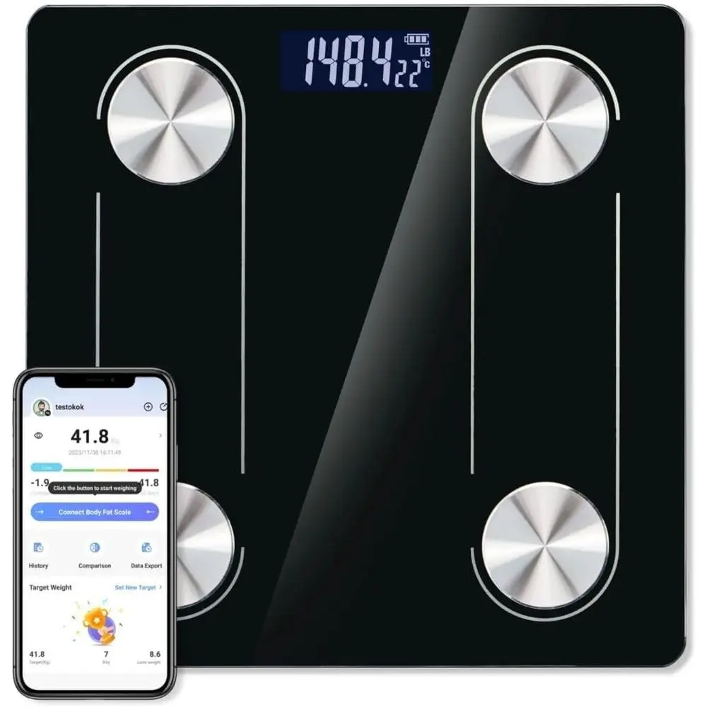 

Smart Home Body Scale - Track Fitness Progress, Compatible with iOS and Android, Ideal for Workout Enthusiasts