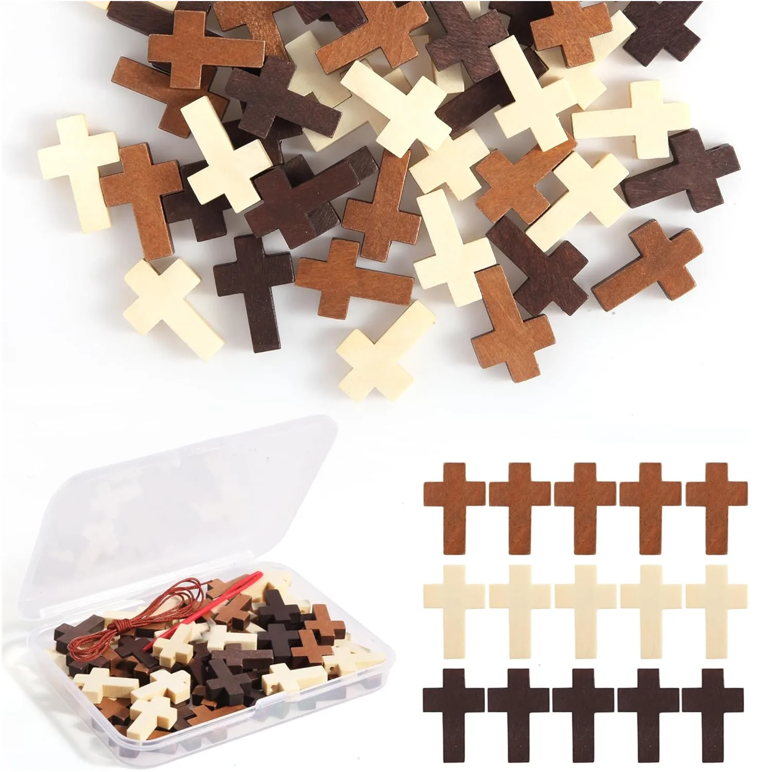 

Натуральный деревянный карманный молитвенный крест, набор, 3 цвета, христианский подарок, декор ручной работы, подвески для DIY, наполнители для пасхальных яиц