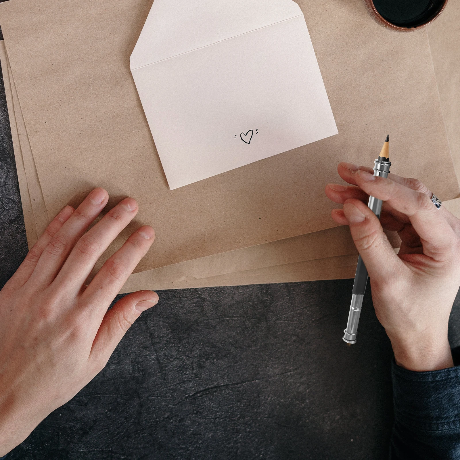 

5Pcs Pencil Extenders for Artists Durable Metal Sketch Colored Pencils Extension Holder Art Supplies Pencil Extender