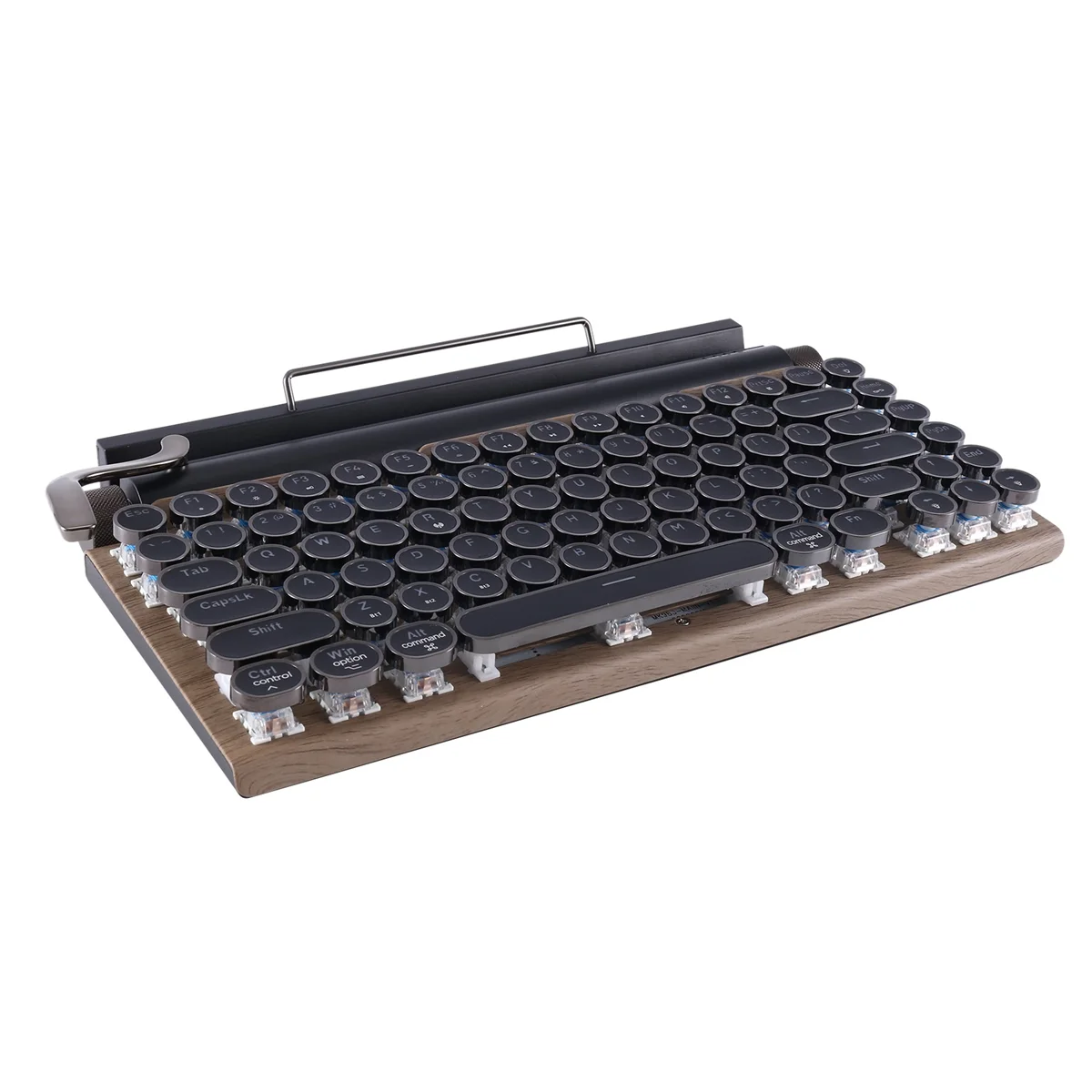 Retro Typewriter Keyboard 83 Keys Wireless Bluetooth Keyboard USB Mechanical Punk Keycaps for Desktop PC/Laptop
