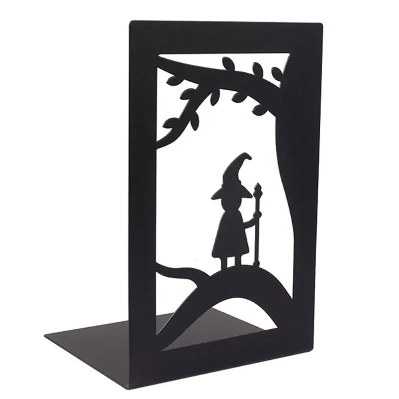 Top Deals E Decorative Hollow-Out Bookends Bookshelf Desktop Bookshelf Bezel Fixed Book Storage For Art Hourglass Design Metal B