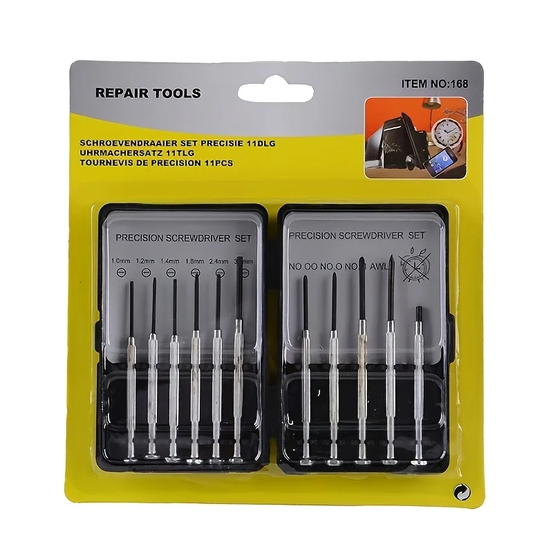 11-teiliges Präzisions-Uhrmacher-Schraubendreher-Set, Multifunktionale Reparaturwerkzeuge für Haus, Uhren, Brillen, Handys & Kleine Elektronik