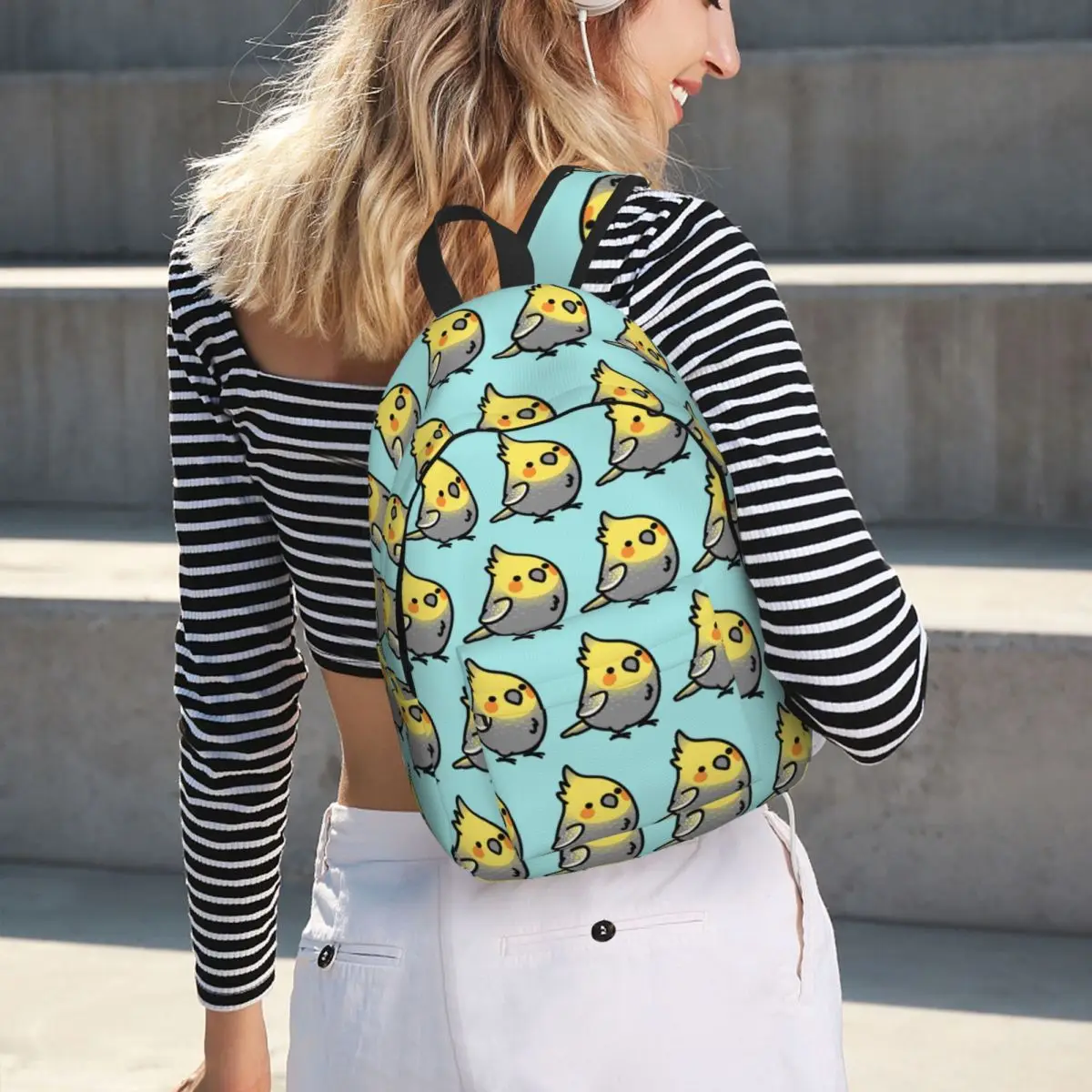 Chubby Pearl Cockatiel Backpack Hot Sale Daypack Large Capacity Children BookBag School Bag Shoulder Bags for Men Women