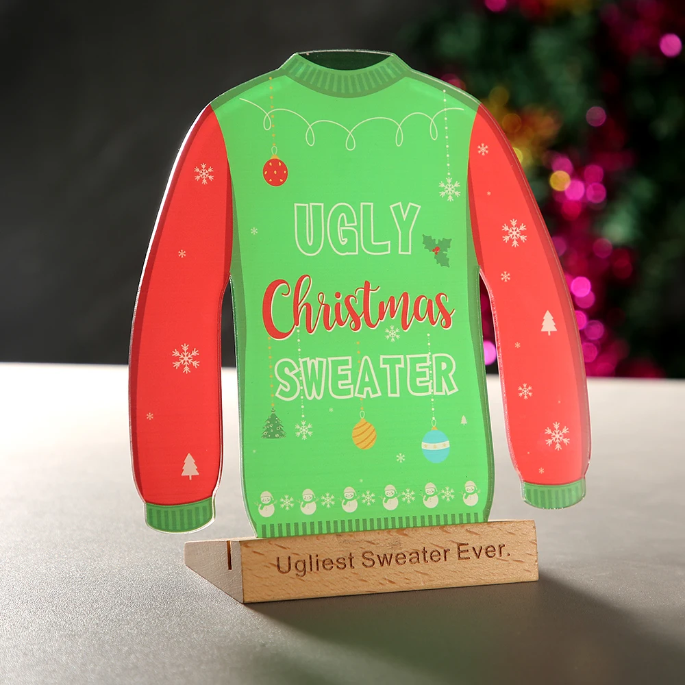 1PCS Ugly Christmas Sweater Trophy Award, 6.2