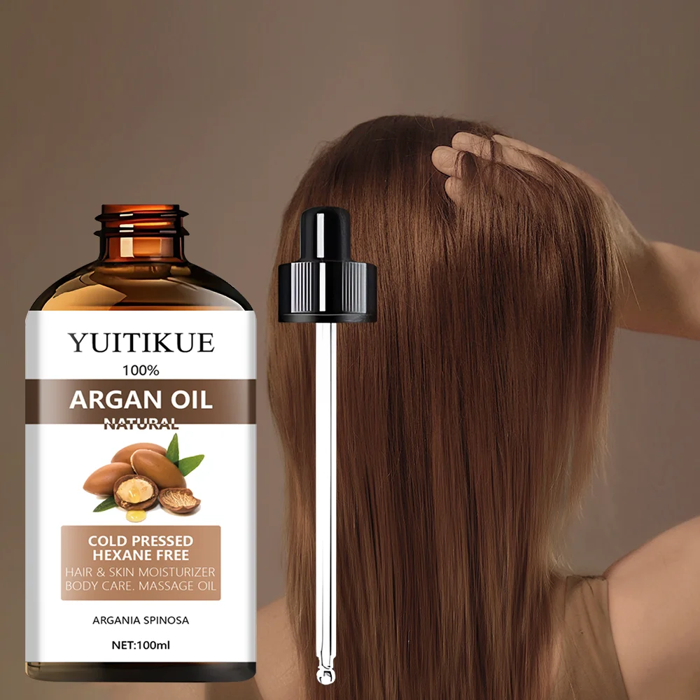 YUITIKUE Natural Cold Pressed Argan Oil Hexane Free Hair Skin Moisturizer Multiuse Massage Body Care Oil