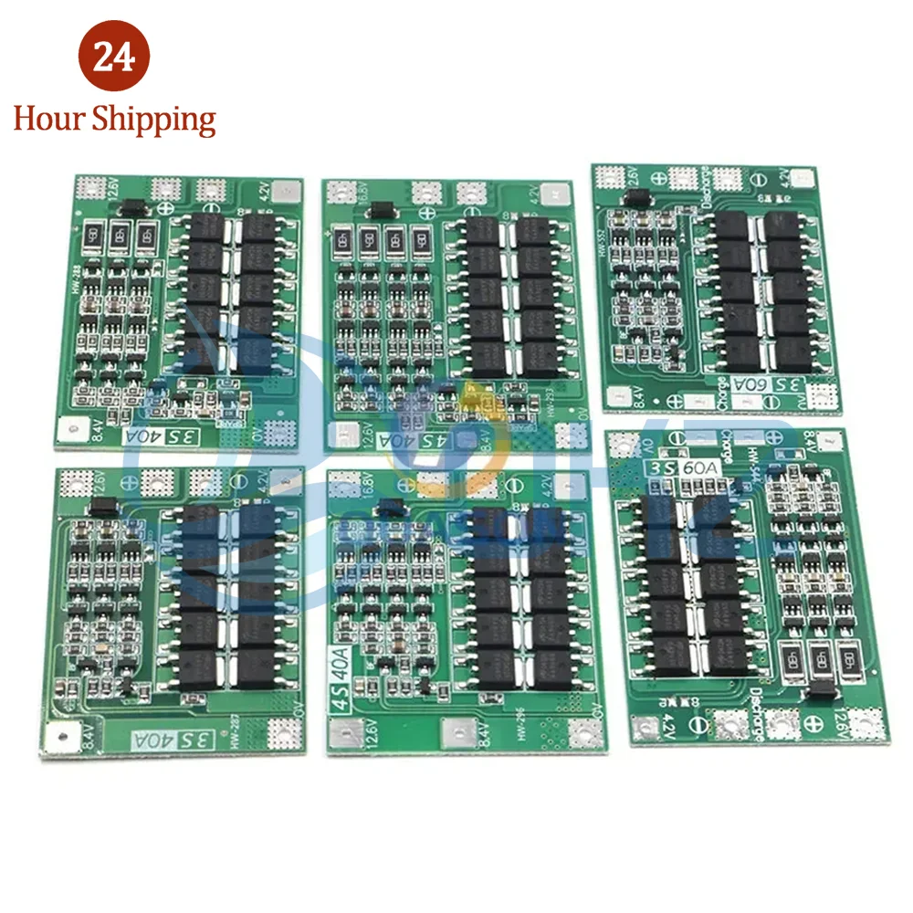 3S 4S 40A 60A Li-ion Lithium Battery Charger Protection Board 18650