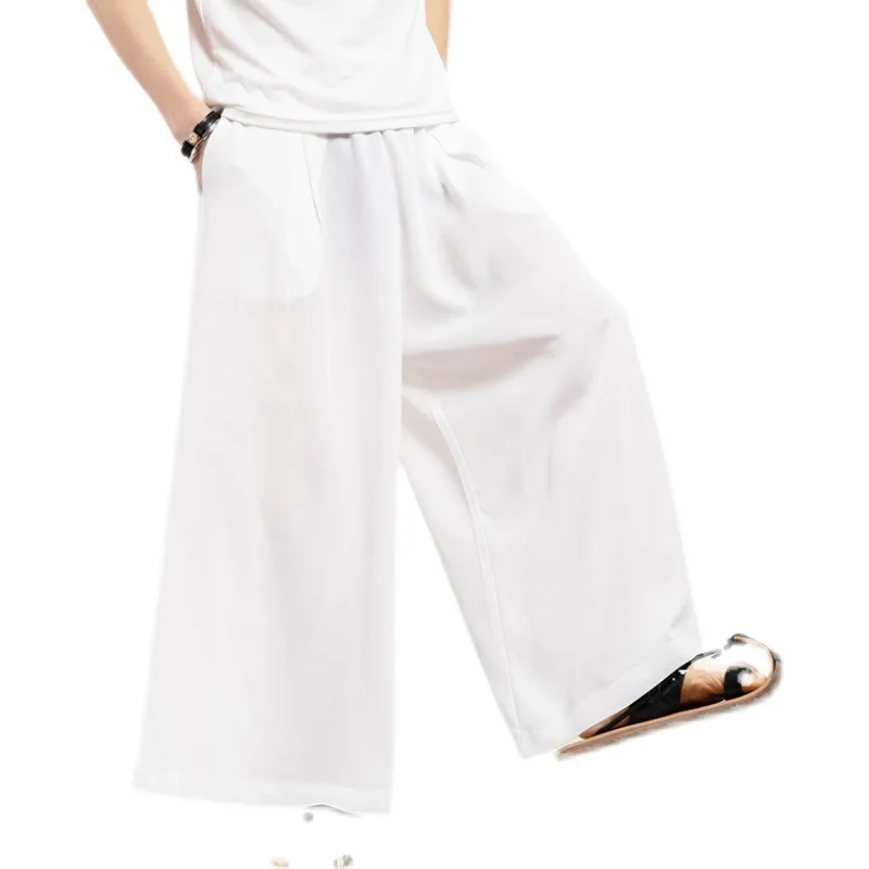 2024 Chinese Style Men's Casual Pants National Style China-Chic Sunscreen Soft Solid Color Casual Pants