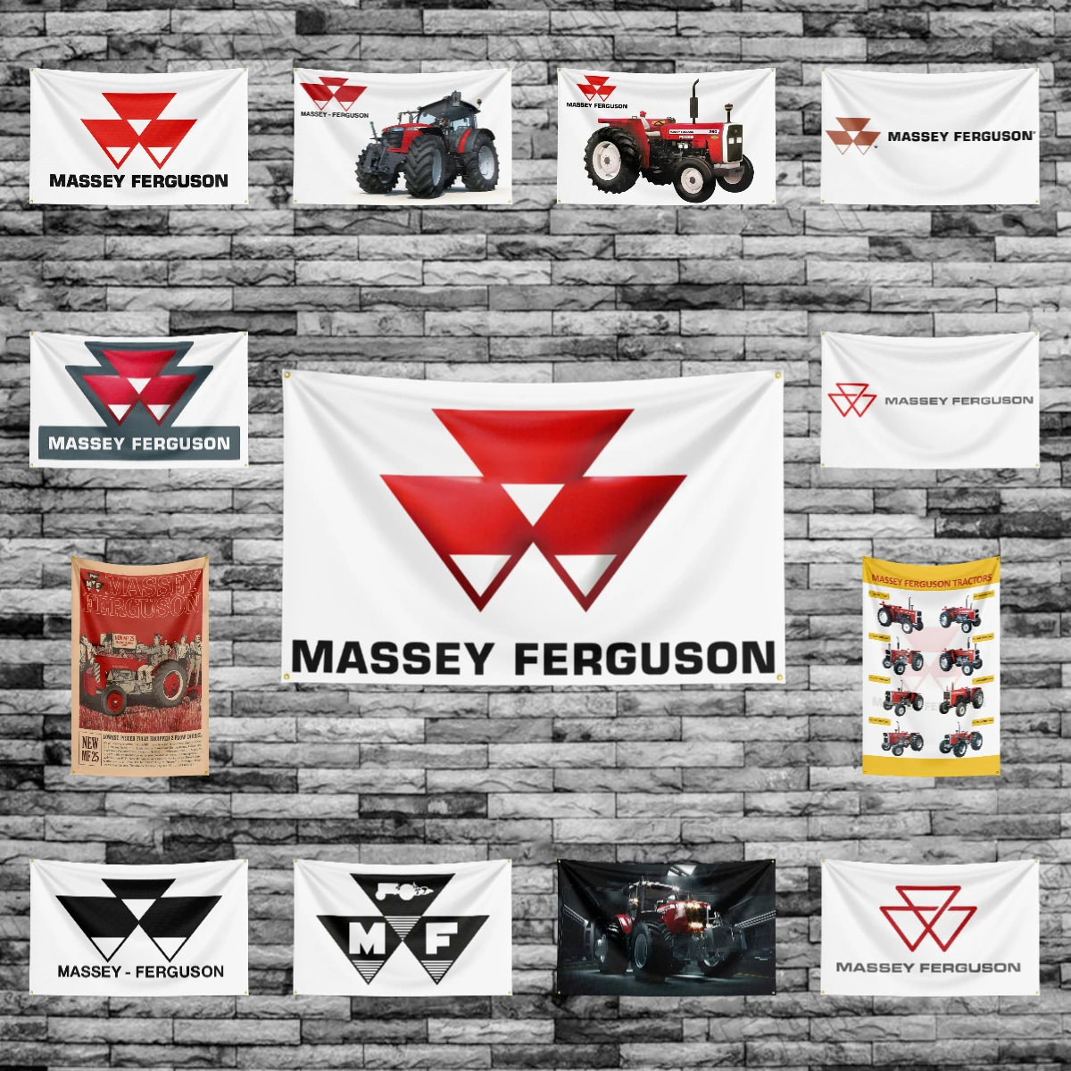 90x150CM TRACTORS-M-Massey Fergusons Agriculture Flag Polyester Printed Excavator Banner For Decor MF