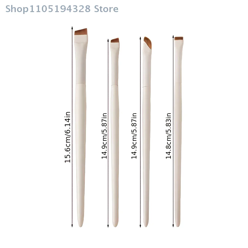 [MP] Pincel delineador de ojos con hoja, pincel plano para cejas de ángulo fino ultrafino, brochas de maquillaje debajo de los ojos, pincel para detalles precisos, color blanco