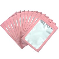 10pcs Pink Ziplock Bag Mylar Packaging Resealable Pouch For Bead Jewelry Display Storage Organizer Small Businesses Supply