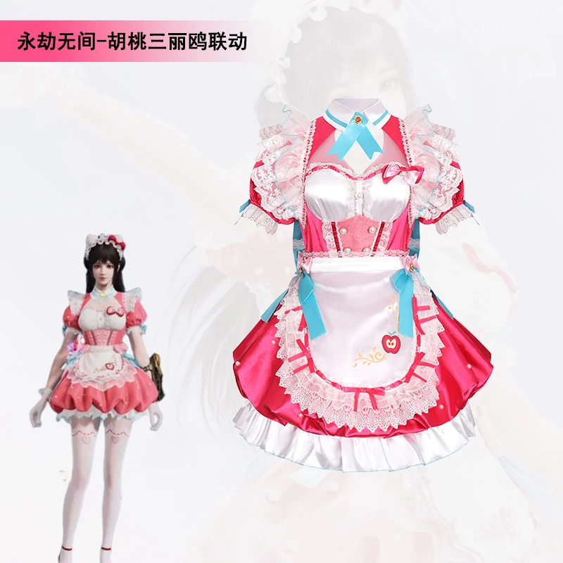 

Hutao Cosplay Costume Anime Game Naraka: Bladepoint Maid Lolita Dress Wig Women Cosplay Dresse Halloween Party Costume For Woman