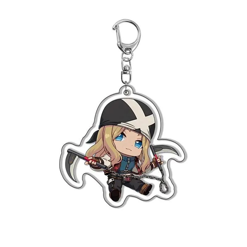 Guilty Gear Keychain Cartoon Anime Doll Ky·Kiske Potemkin Faust Millia Ramlethal Acrylic Keyring Pendant for Halloween Gift view 6