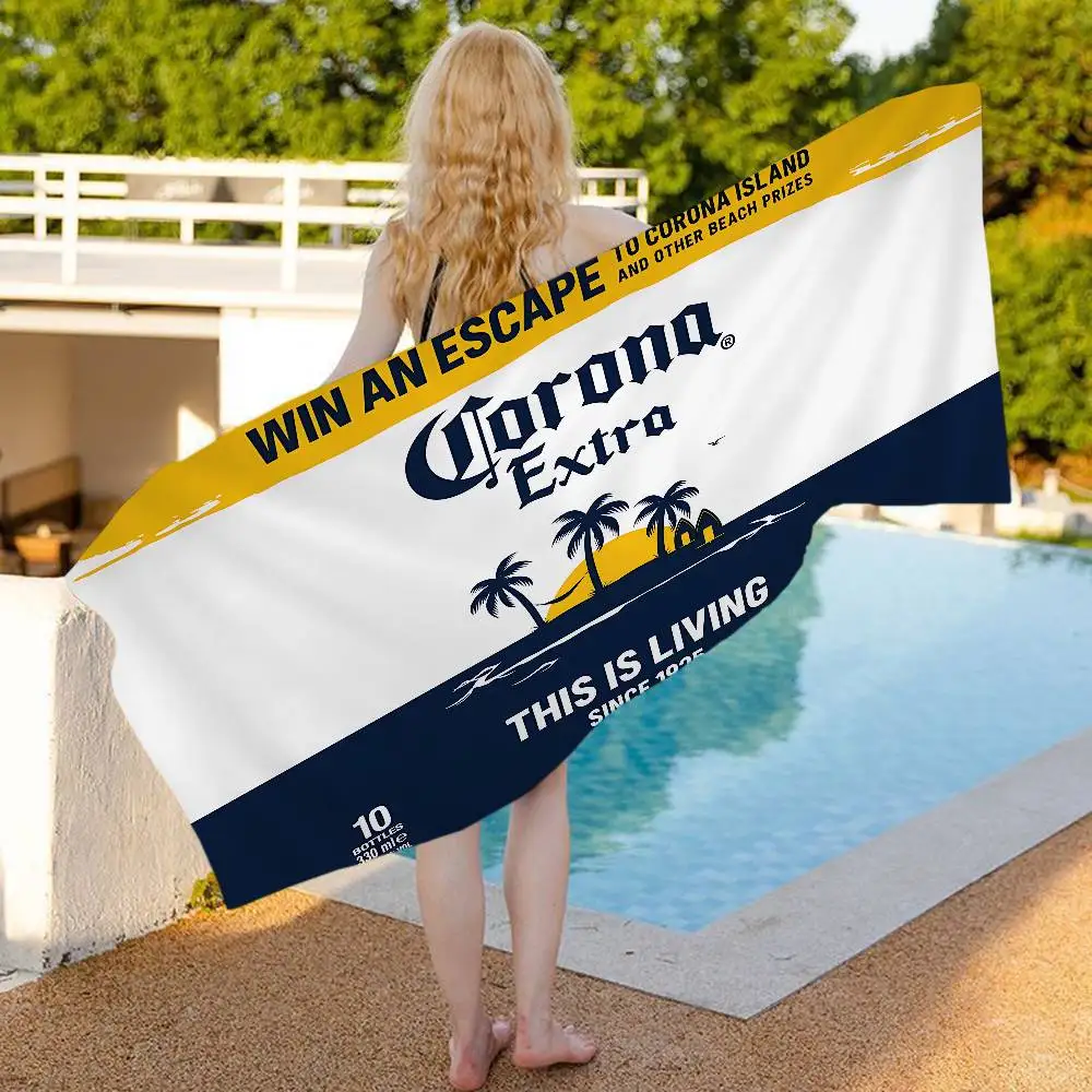 C-Corona E-Extra Beer Bath Towel Microfiber Soft Water Absorbing Breathable For Girl Kids Decorative Cartoon Beach Towel