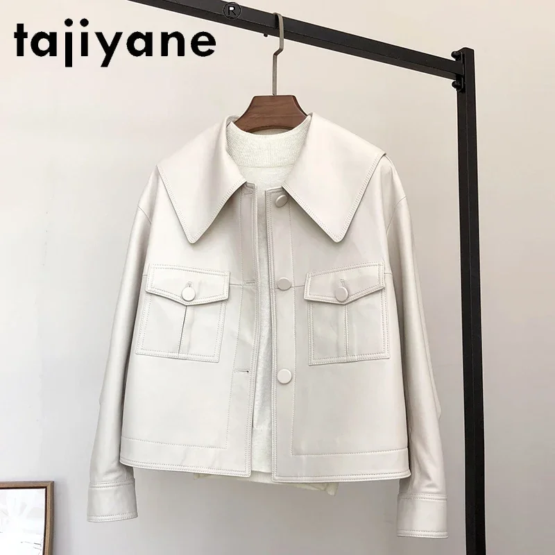 Takiyane – veste en cuir véritable pour femme, manteau en peau de mouton, Style coréen, printemps 2021, 100%, Pph4456