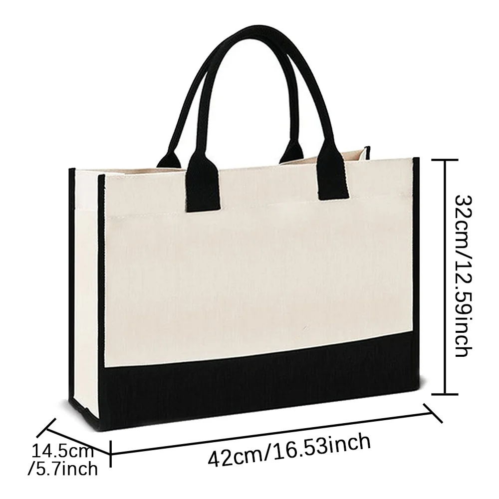 Damen-Einkaufstasche, wiederverwendbar, Shopper, Jutetasche, hochwertige Canvas-Umhängetaschen, personalisierte Handtasche, 2024, Druck, Cartoon-Serie