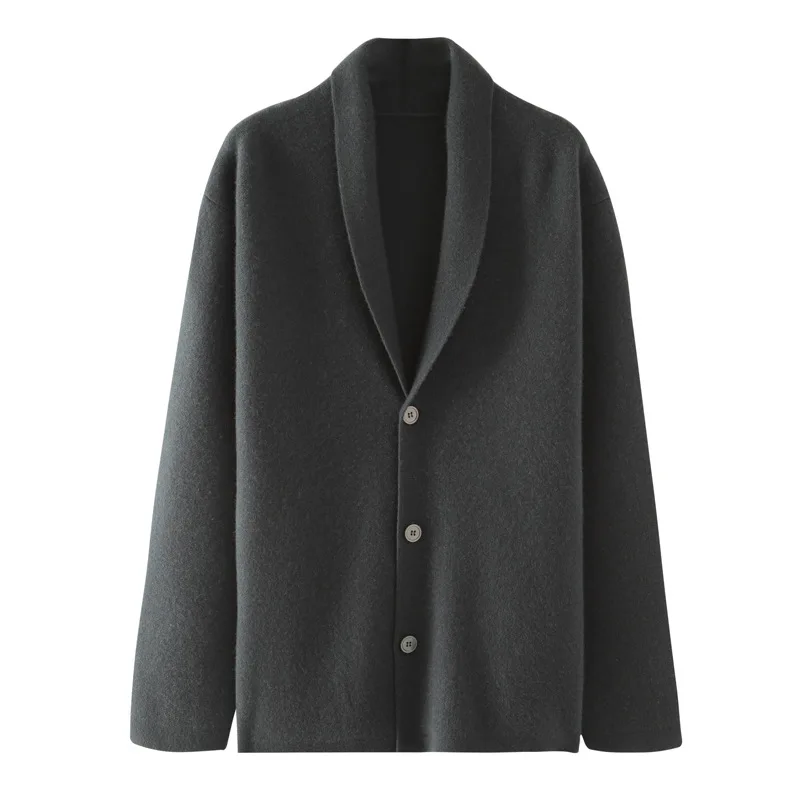 Cardigan maglione di cachemire uomo autunno e inverno lavorato a maglia con scollo a v plus Size cappotto maglione allentato