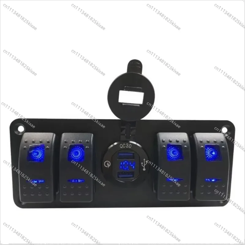 For 4 Sets of Rocker Arm with USB Charger Switch Panel Pre-wiring Waterproof Component Boat Car Car DC Boat Shape