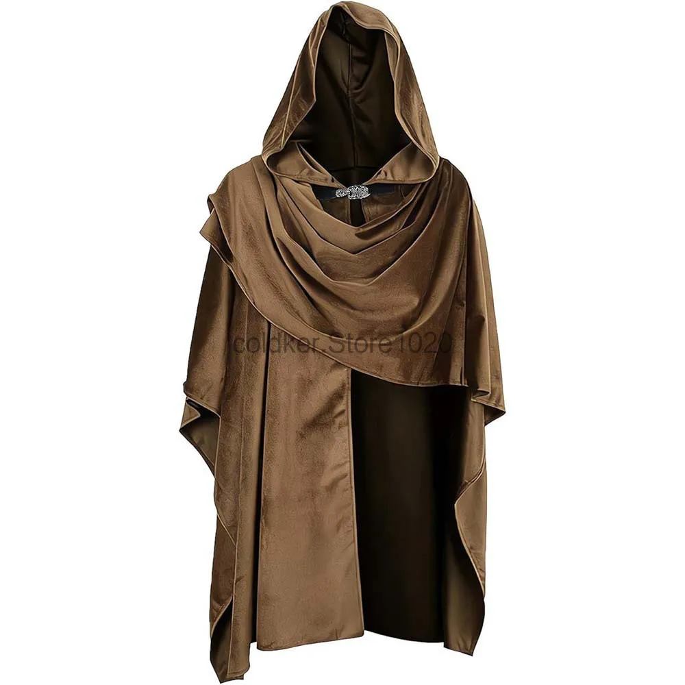 جديد فارس القرون الوسطى تأثيري هود عباءة عصر النهضة خمر القراصنة وشاح شال للرجال النساء هالوين موضوع حفلة الزي