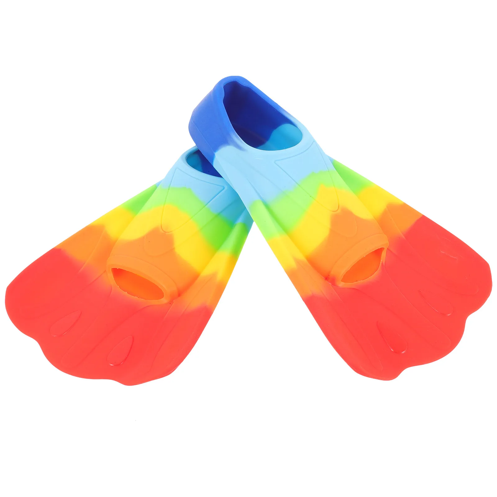 

Kids Soft Silicone Snorkeling Diving Flippers Open Toe Swimming Training Gear for Youth Beginner Water Sports Fins