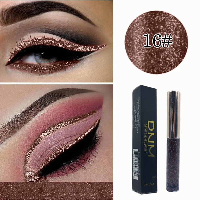 16 Farben Diamond Liquid Eyeliner Professional Silver Green Shiny Eyes Flash Langlebiger flüssiger Glitzer-Eyeliner Beauty Makeup – Detail 17