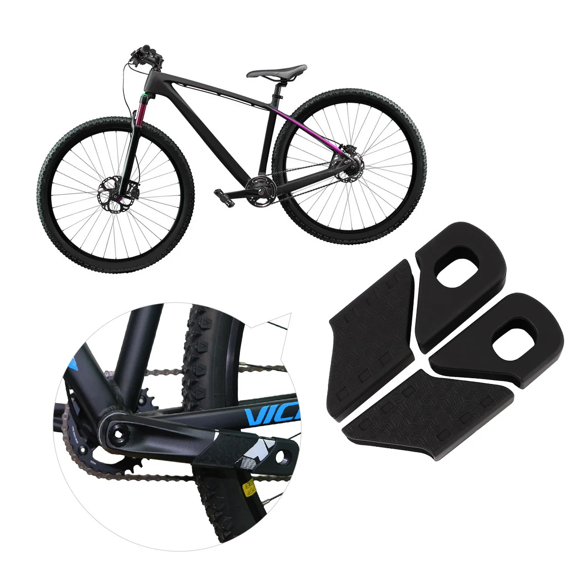 

1Set Silicone Crank Arm Protector Bike Crankset Cover Flexible Practical Crank Arm Cap Durable Bike Pedal Boot