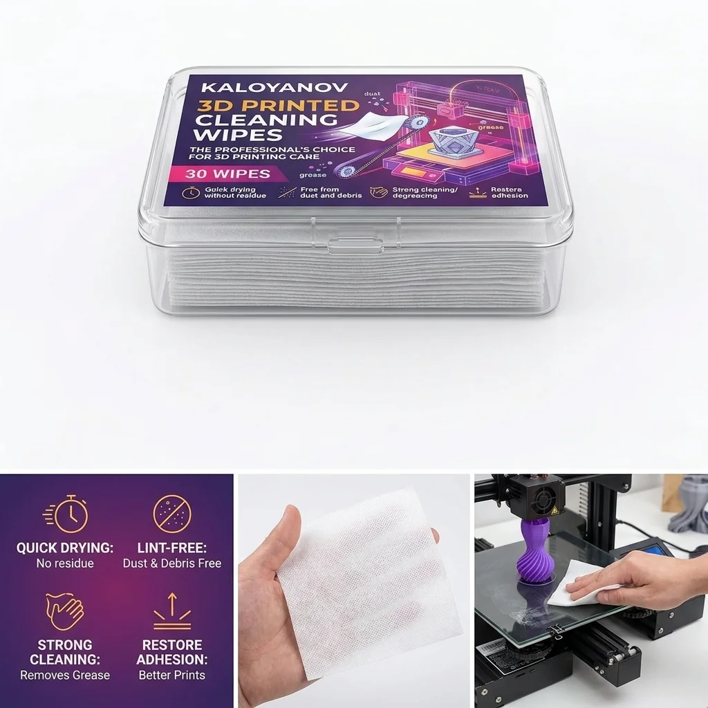 30Pcs Lint‑Free 3D Printing Bed Wipes, Degreaser for PEI Glass Spring Steel Plate, Restore Adhesion for Build Plate Maintenance