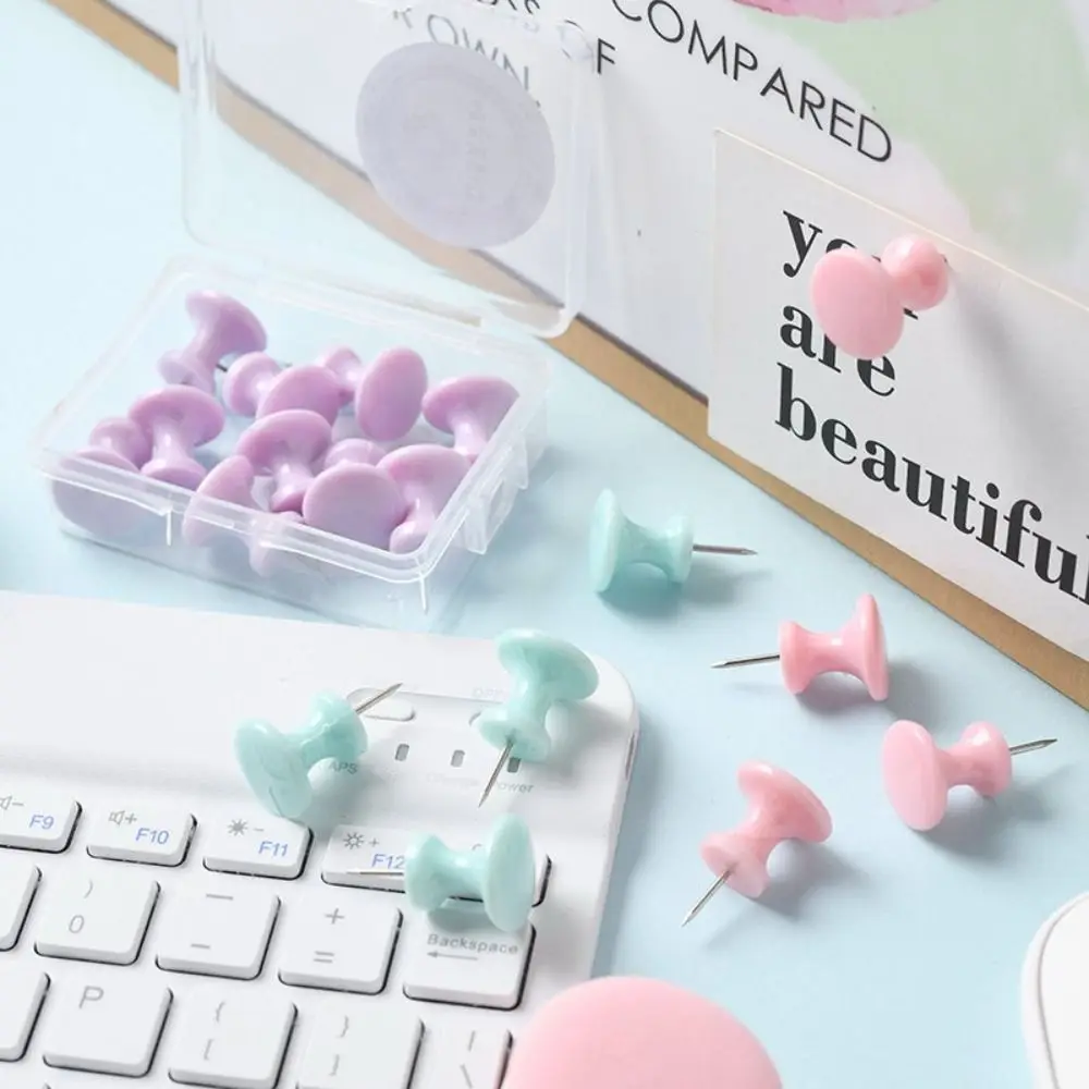 Kotak Macaron warna Pushpin Thumbtac memperbaiki Pin kecil segar papan Push Pin plastik Thumb Tacks kantor