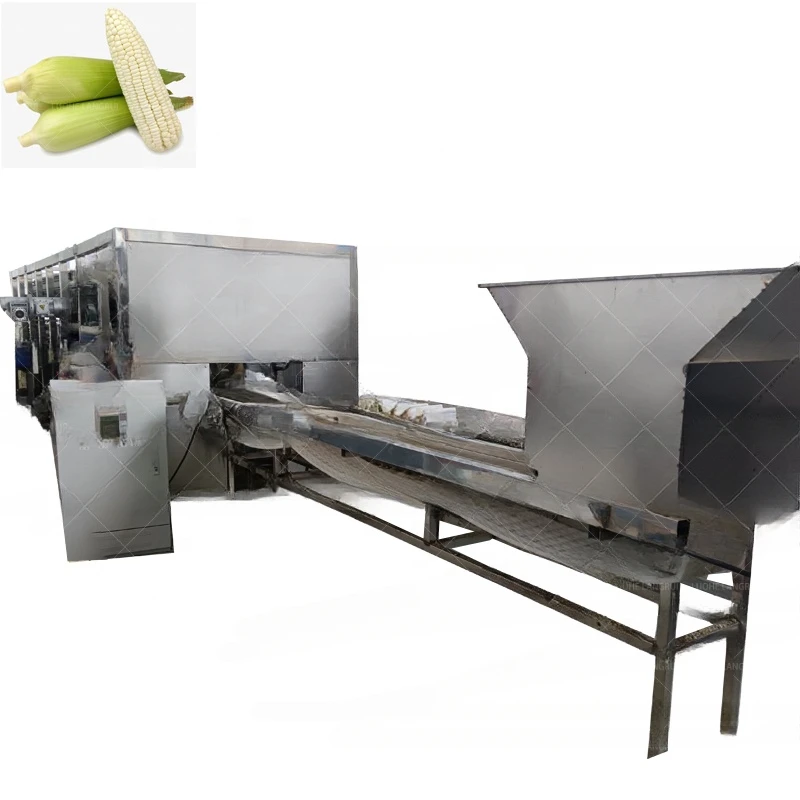 Automatic industrial stainless steel Air blown Fresh Sweet  Corn Husk Removing