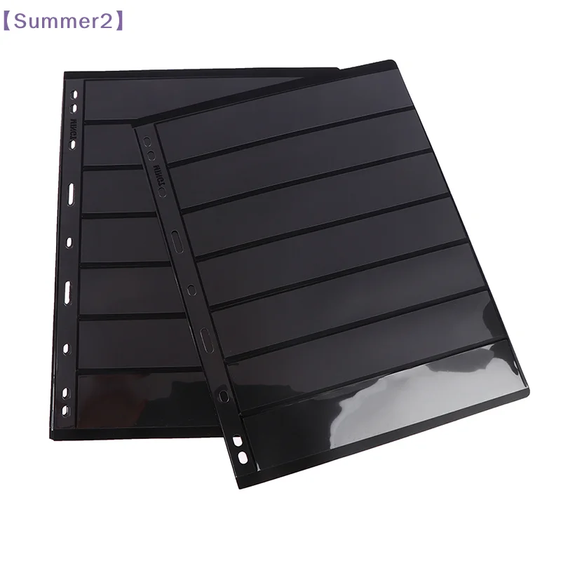 10Pcs 7 Grid Postage Stamp Album Pages Coin Collection Stamps Holder loose-leaf Loose-leaf Stamp Book Banknotes〔Sum2〕