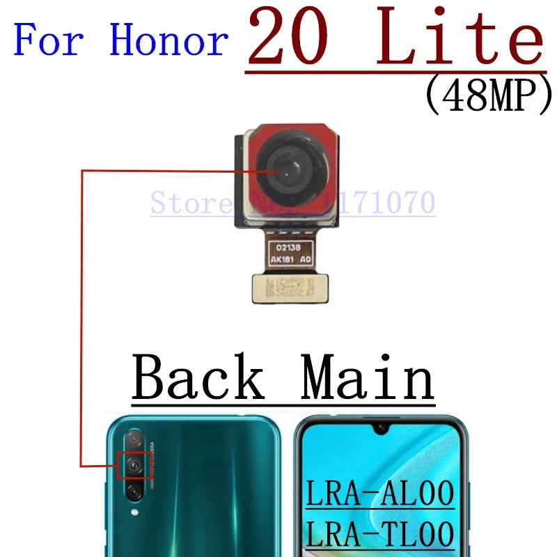 Original Rear Main Camera For Huawei Honor 20 Lite Golbal Back Wide Ultrawide Front Camera Phone Module Flex Cabe Parts