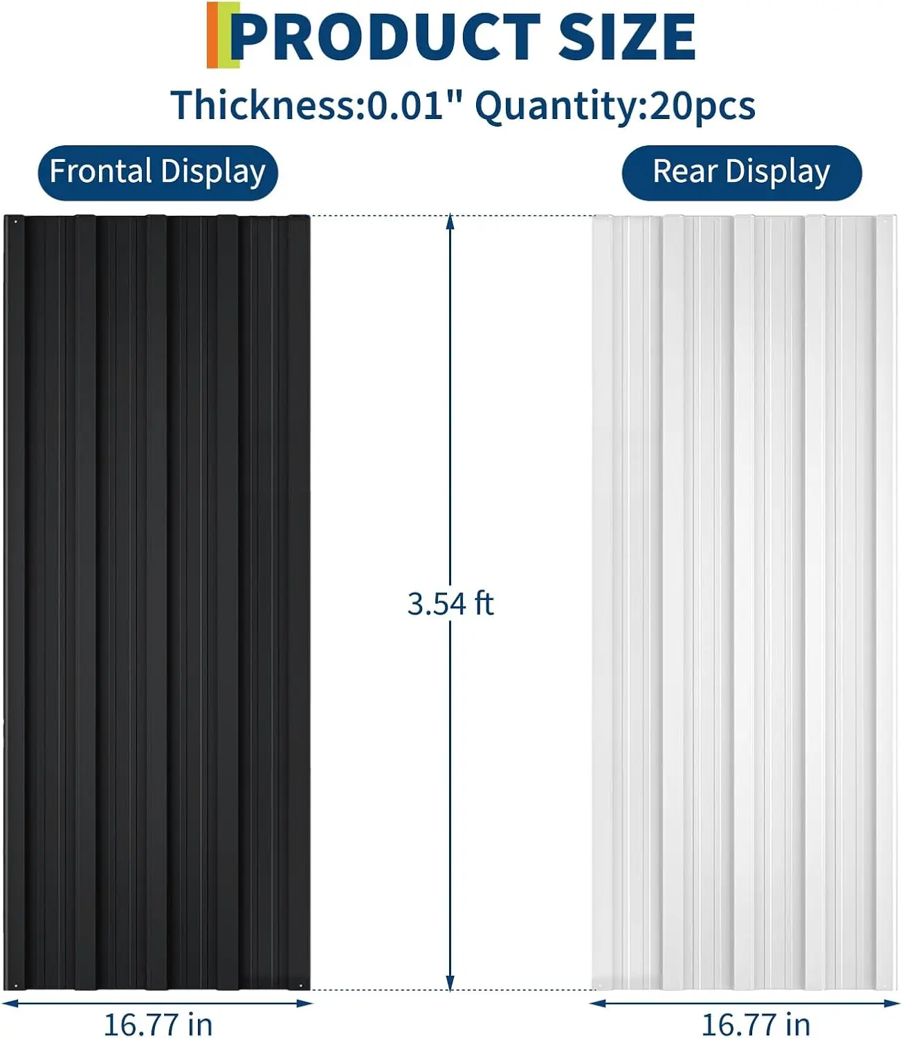 

20 Pcs Metal Roofing Panels, 42.52"X16.77" Corrugated Metal Sheets with Screws, Heavy Duty Galvanized Roof Panels for Pergola,