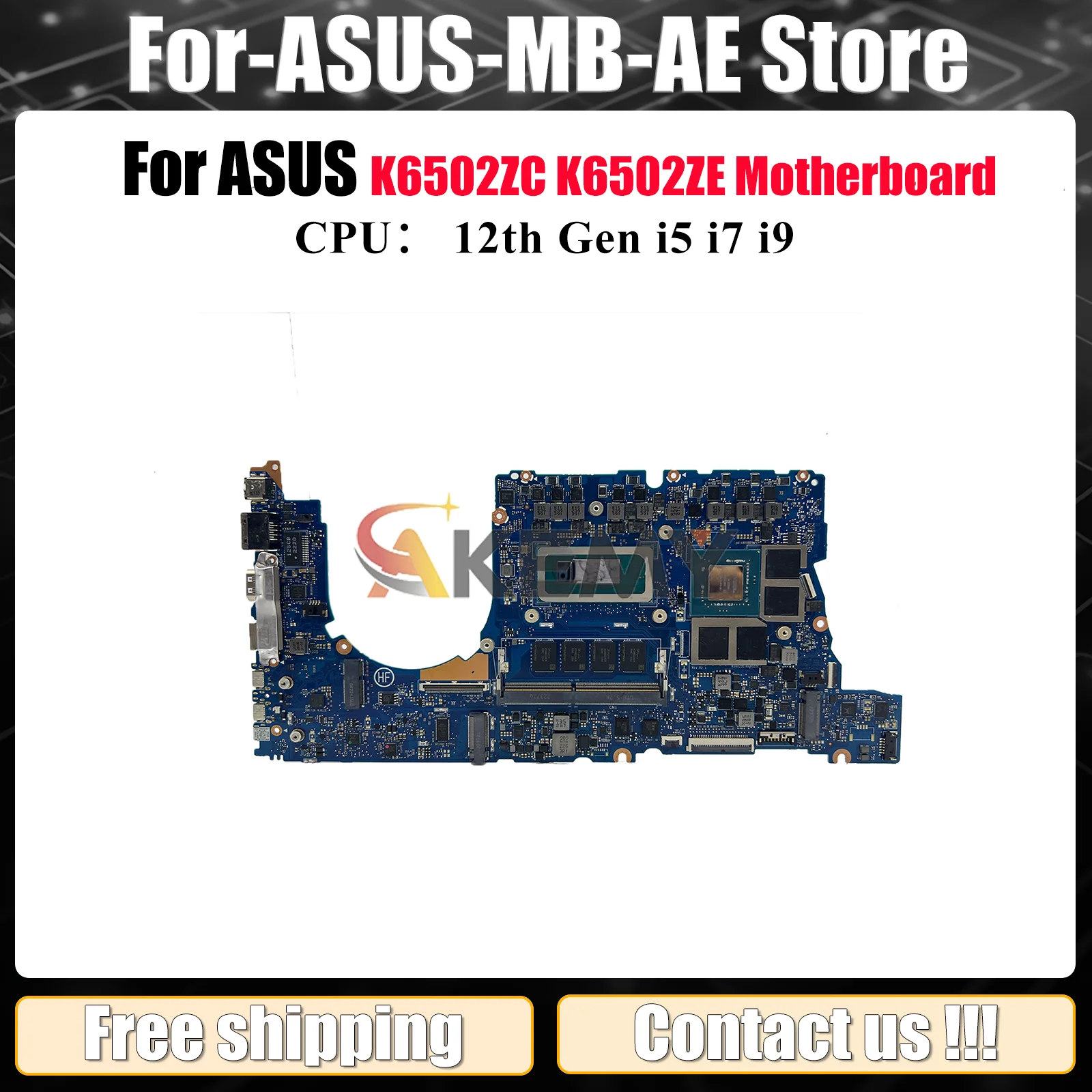 

K6502ZC Материнская плата для ноутбука ASUS TUF Gaming K6502ZE K6502ZC K6502Z Материнская плата с процессором 12-го поколения i5 i7 i9 100% тест, быстрая доставка