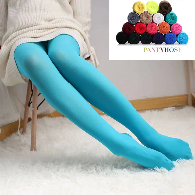 

Spring Autumn 25 Candy Color Sexy Tights For Women Plus Size High Elasticity Pantyhose NO Transparent Beautiful legs Stockings