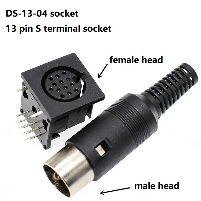 1/2/5pcs DS-13-04 Large S Terminal Socket PS2 Terminal Female Socket 13 Core DIN Interface Generous 15 Pin Male Plug A2