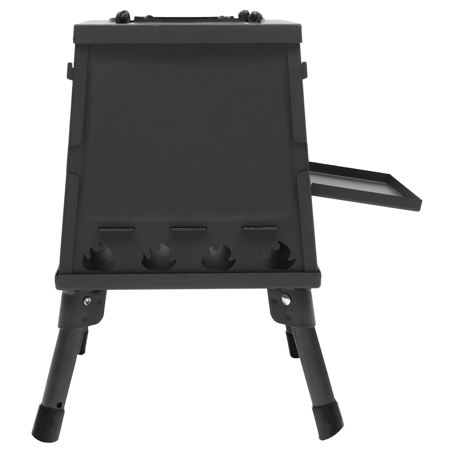 Schwarz/Grün Zeltkocher Tragbarer Windgeschützter Klappbarer Holzofen für Outdoor-Zelte mit Verstellbarem Topfhalter und Großem Einfülltisch – Detail 12