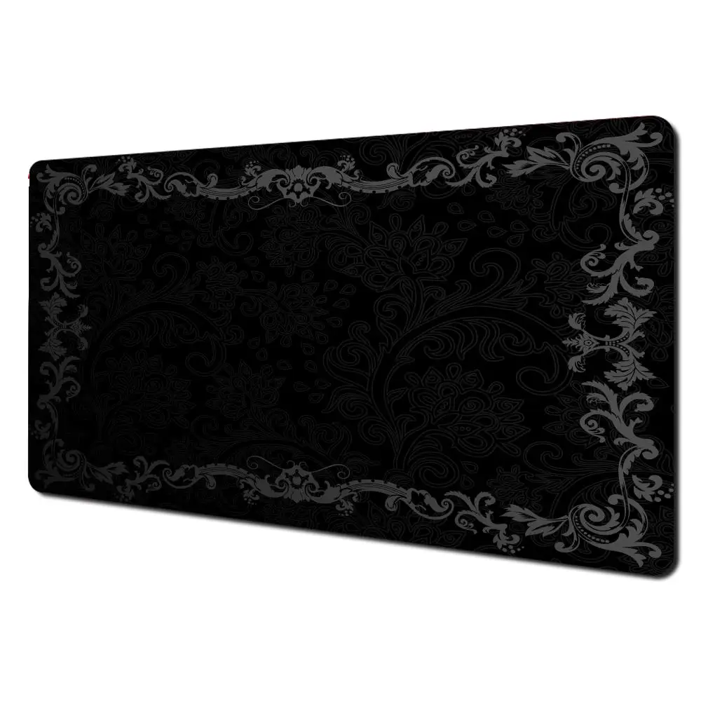 Black Flower Lace Mouse Pad Large Gaming Table Cushion Non-slip Laptop Tablet Mousepad XXL Mat Mini PC Playmat