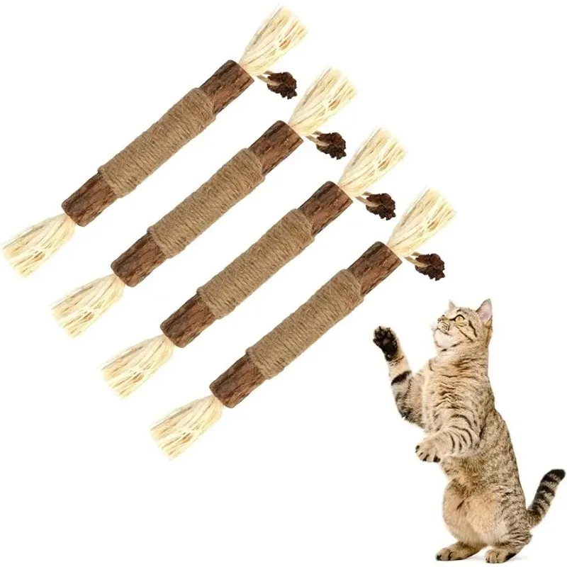 Pet Cat Wooden Polygonum Stick Lafite Grass Cat Toy Molar Stick Catnip Cat Tooth Cleaning Silvervin Stick Cane Pet Supplies Toys