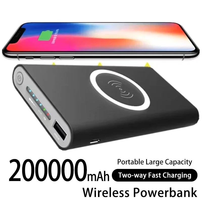 

Wireless Fast Charging Power Bank Portable 200000mAh LED Display External Battery Pack for HTC Power Bank IPhone