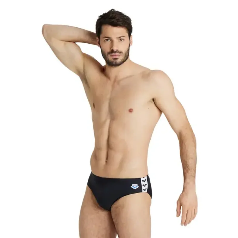 Men's sexy designer swim trunks, padded swim briefs, low-rise men's swim trunks, patchwork color boxers, great summer sale image 3