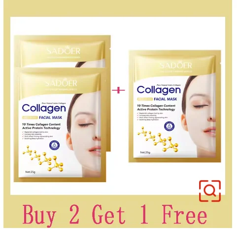 10 Stück Koreanische Kollagen Anti-Falten Gesichtsmaske Feine Linien Reduzieren Anti-Aging Hautstraffung Feuchtigkeitsspendende Aufhellende Hautpflege-Maske